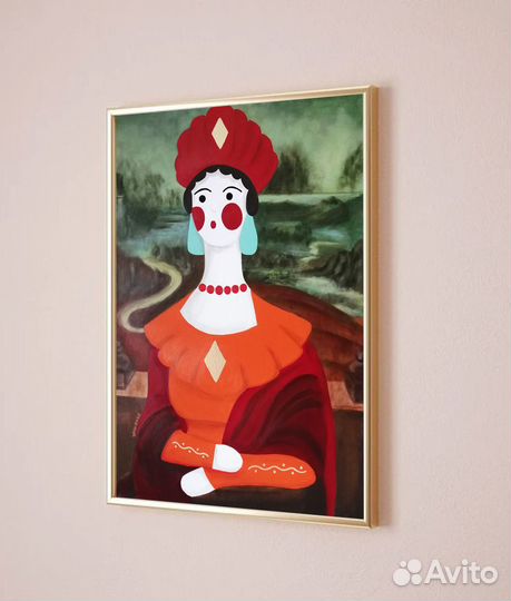 Картина Вятская Джоконда / Дымковская игрушка