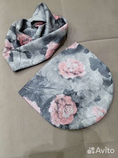 Комплект шапка и снуд женский