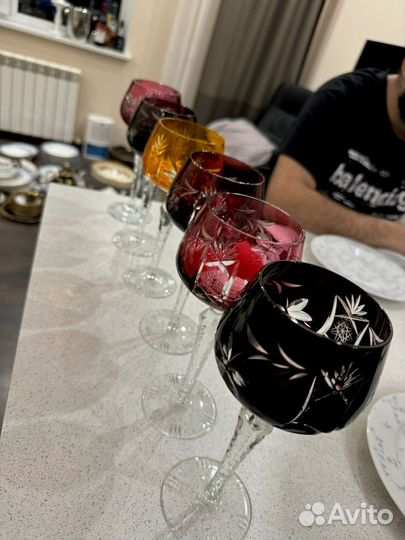 Фужеры цветной хрусталь