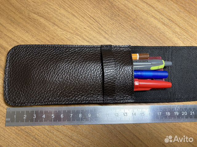 Пенал для ручек или очков из кожи натуральной