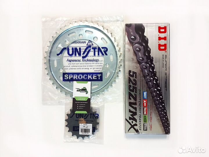 Цепь и звезды на Suzuki GSX-R600 1997-2000