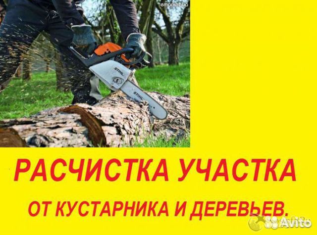 Спил деревьев, кустарников. Расчистка. Вышка. Арбо