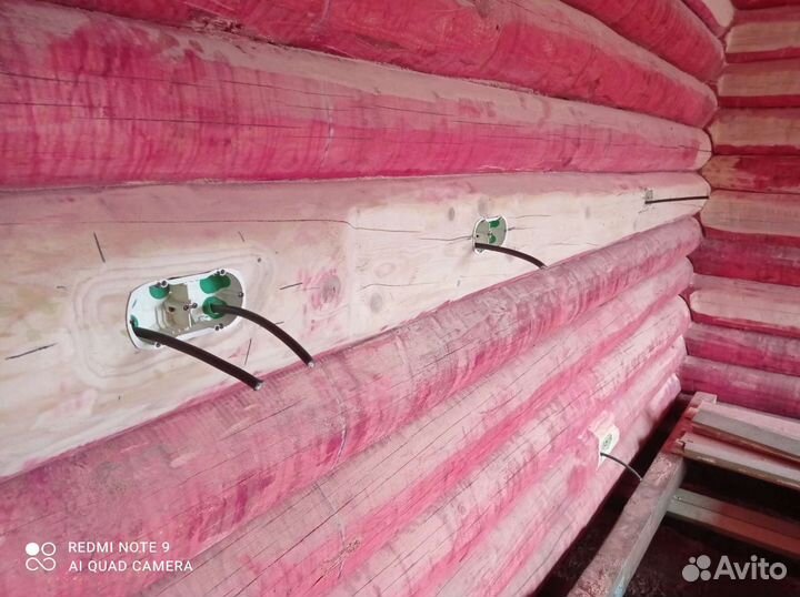 Скрытая проводка в деревянном доме (бревно, брус