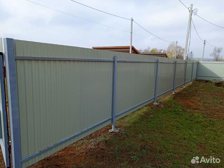 Заборы из профнастила под ключ новые