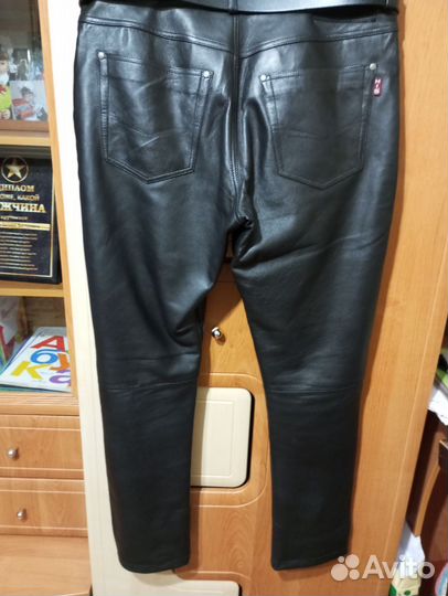 Брюки кожаные мужские