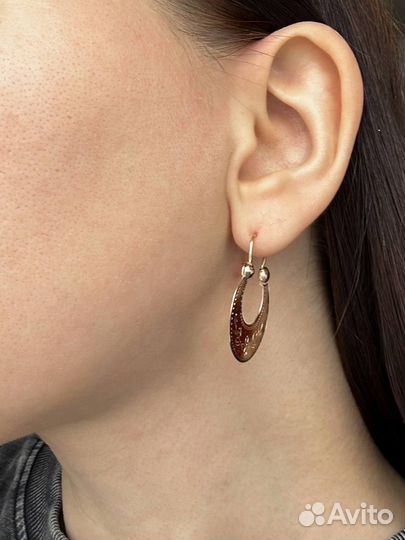 Золотые серьги СССР 583 Сударушки 5.58 гр / бк