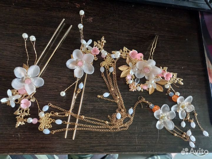 Набор китайский традиционных украшений шпильки