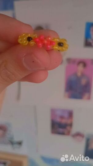 Кольцо из бисера с уткой