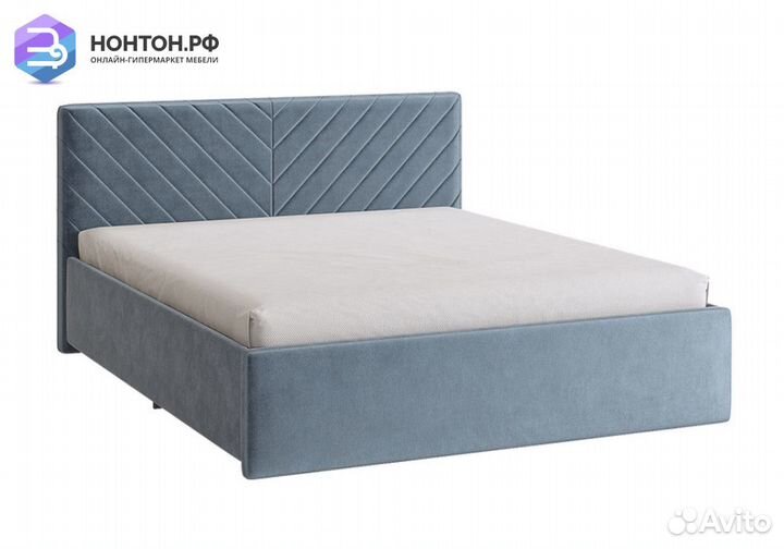 Кровать Сандра 2 1.6 м светло-синяя