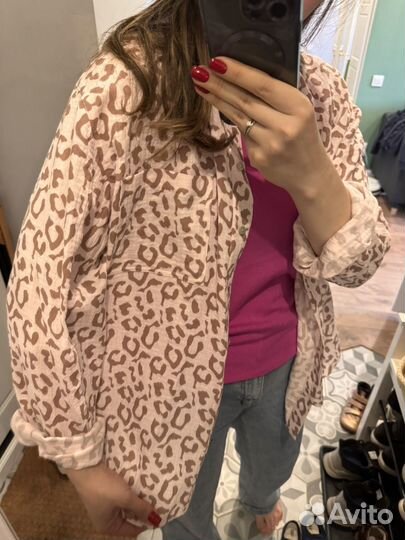 Муслиновая рубашка леопард