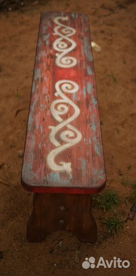 Расписная лавка (уличная мебель)
