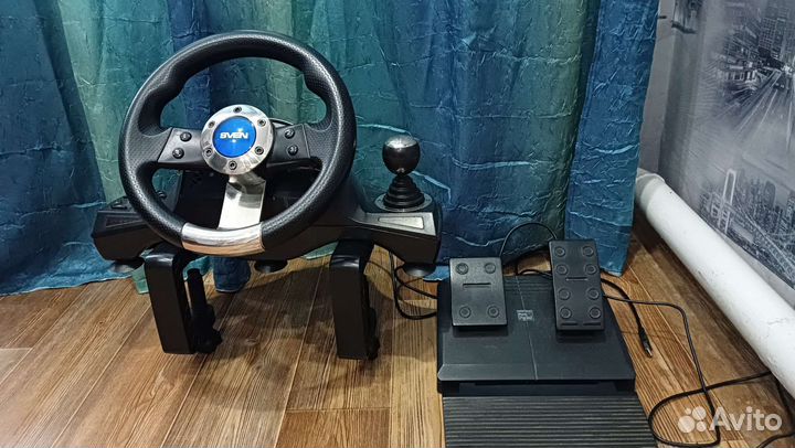 Игровой руль с педалями для пк