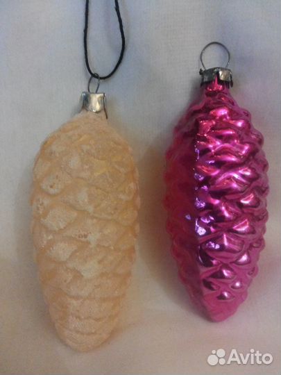 Советские ёлочные игрушки-шишки