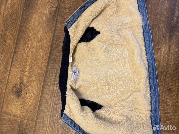 Куртка джинсовая zara 104 утепленная