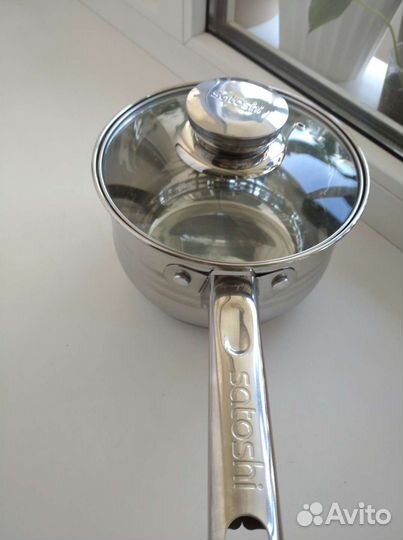 Кастрюля из нержавейки и ковш новые