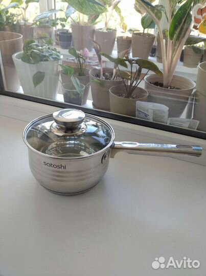 Кастрюля из нержавейки и ковш новые