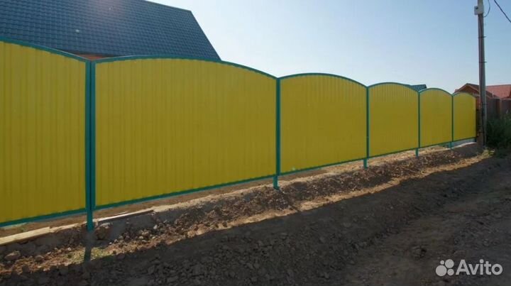 Забор из профнастила,ворота, калитки под ключ