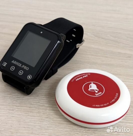 Кнопка вызова официанта и часы пейджер Элит