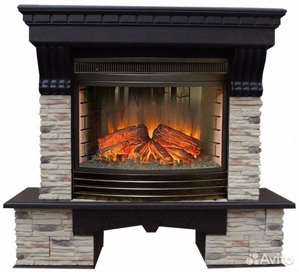 Камин электрический каменный