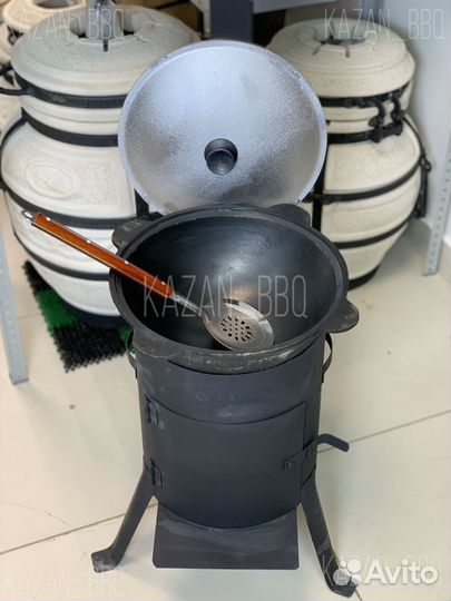 Казан 6 л и печь с трубой