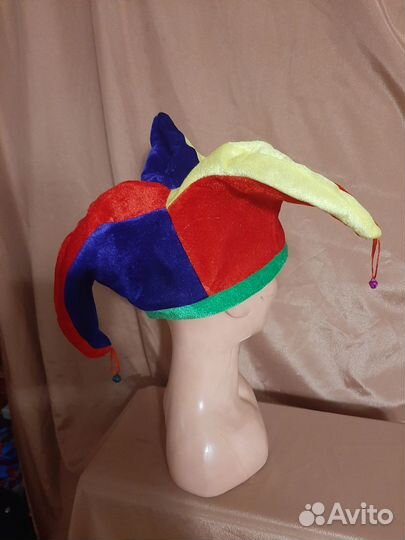 Колпак скомороха Многорожка с бубенчиками