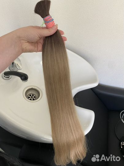 Волосы натуральные 60 см премиум омбре