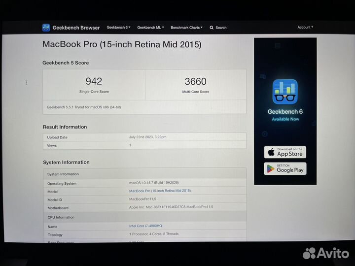 Macbook Pro 15'' mid 2015 512GB / AMD Radeon M370X