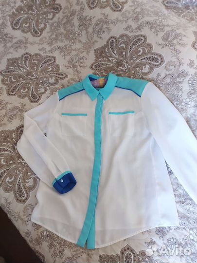 Рубашка белая для девочки 158