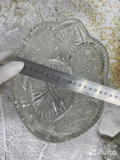 Хрустальная ваза для фруктов СССР