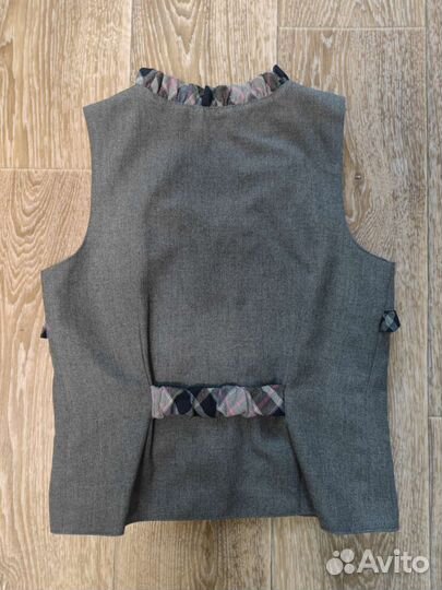 Жилетка для девочки баловень серая р. 140