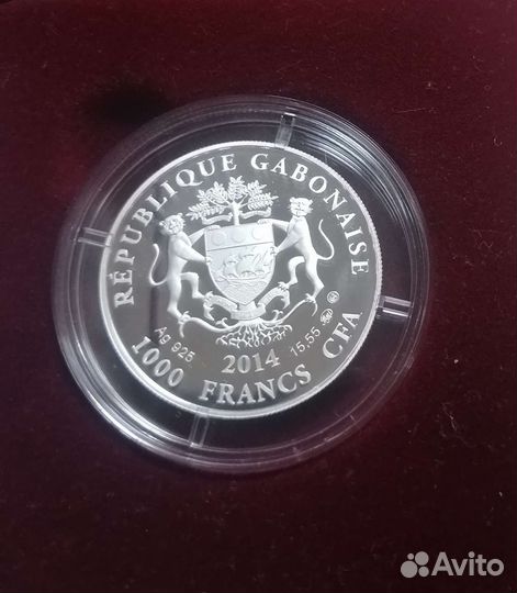 Монета. Серебро. Знак зодиака-рыбы