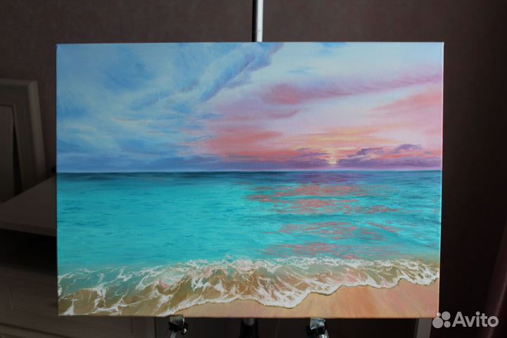 Картина Море и яркий закат