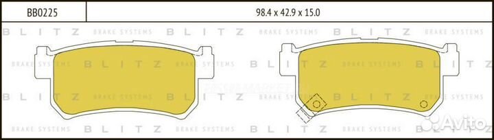 Blitz BB0225 Колодки тормозные дисковые зад
