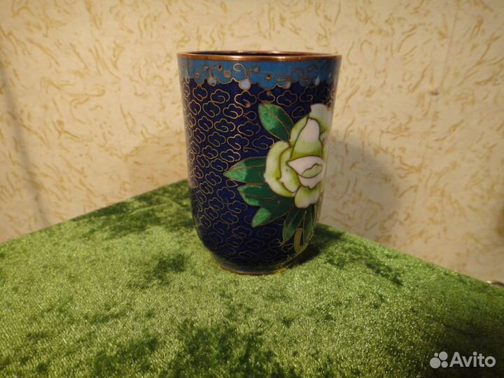Рюмка Медная Старинная Горячая Эмаль Клуазоне