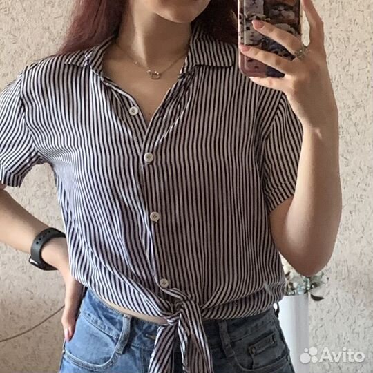 Рубашка в полоску женская легкая размера xs/s