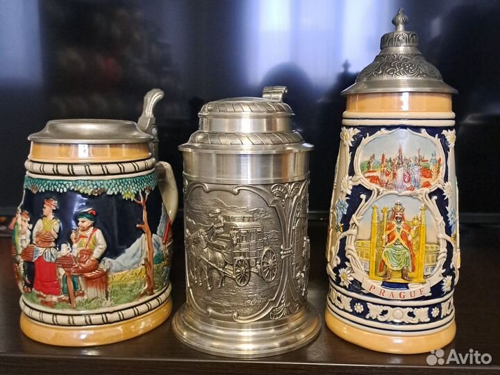 Пивная кружка германия с оловянной крышкой