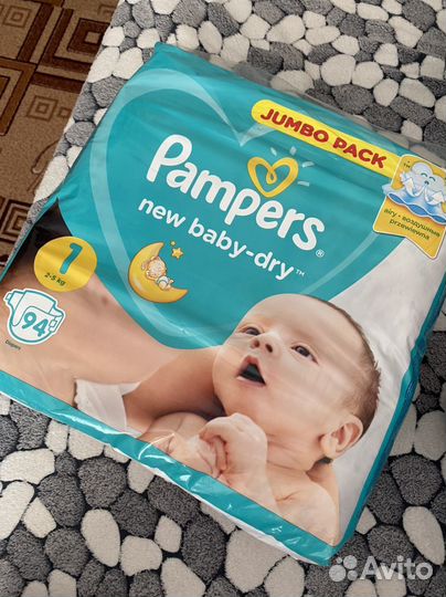 Подгузники pampers 1 на 94 шт