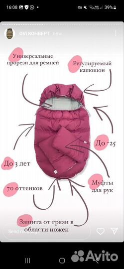 Конверт и муфты для коляски Leleka