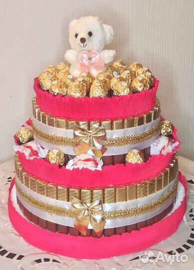 Торт из киндеров букет сладкий подарок съедобный