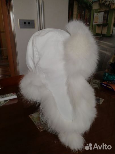 Шапка песец белая