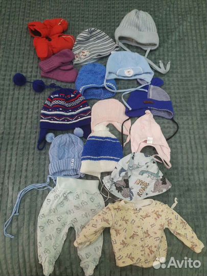 Шапки пакетом 0-1 года