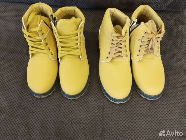 Ботинки мужские, 2. пары 42рр, 43рр, жёлтые, новые