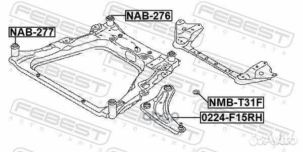 Сайлентблок подрамника nissan qashqai NMB-T31F