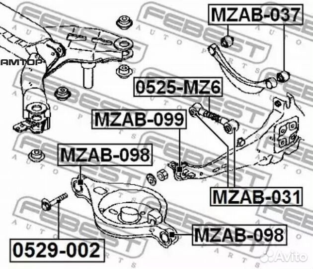 Febest 0529-002 Болт с эксцентриком