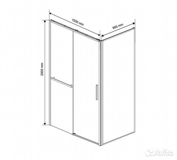 Душевой уголок Slim Soft VSR-1SS9015CLB, 1500*900