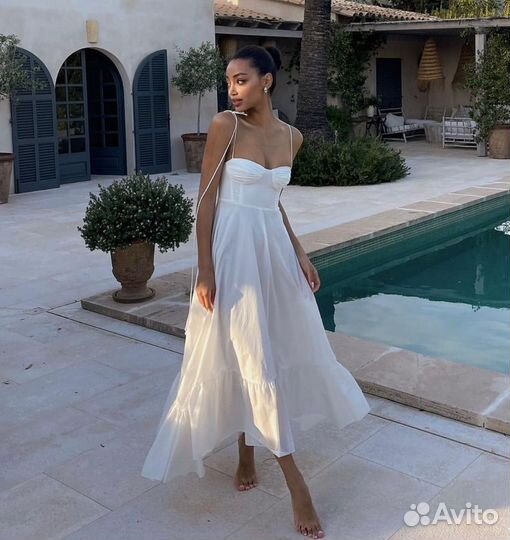 Белое платье Zara Xs, S, M, L