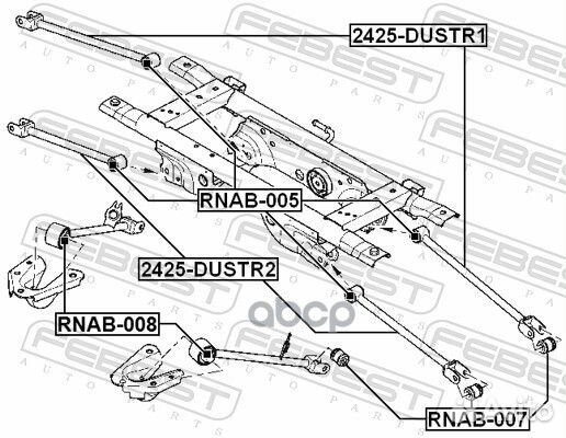 Сайлентблок цапфы зад прав/лев renault duster