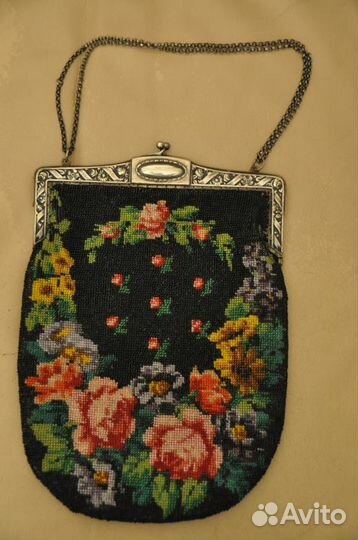 Старинная немецкая сумочка с серебряной застёжкой