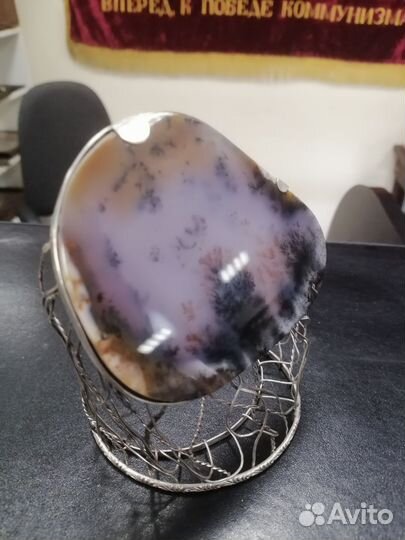 Пейзажный Махавой Агат оформленный в серебро