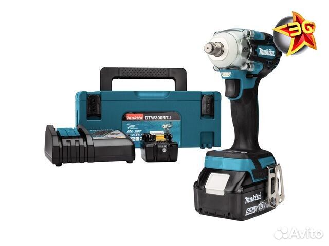 Аккумуляторный гайковерт Makita LXT BL DTW300RTJ Новый
